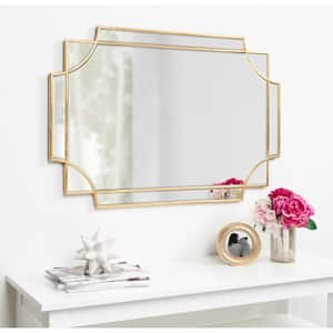 Medium Rectangle Gold Contemporary Mirror (35.4 in. H x 23.6 in. W)