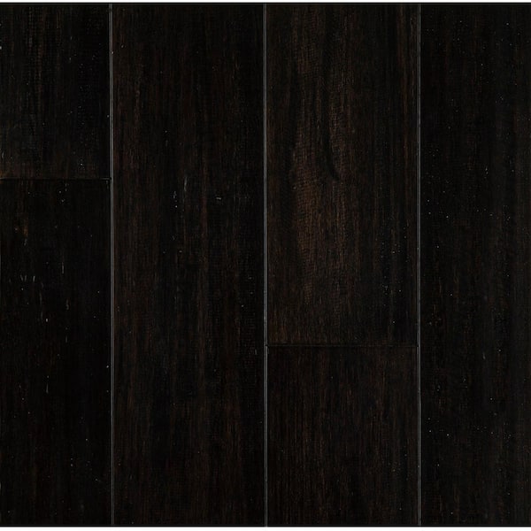 OptiWood Dark Night 1/4 in. T x 5.1 in. W Waterproof Hand Scraped Engineered Bamboo Flooring (11.6 sqft/case)