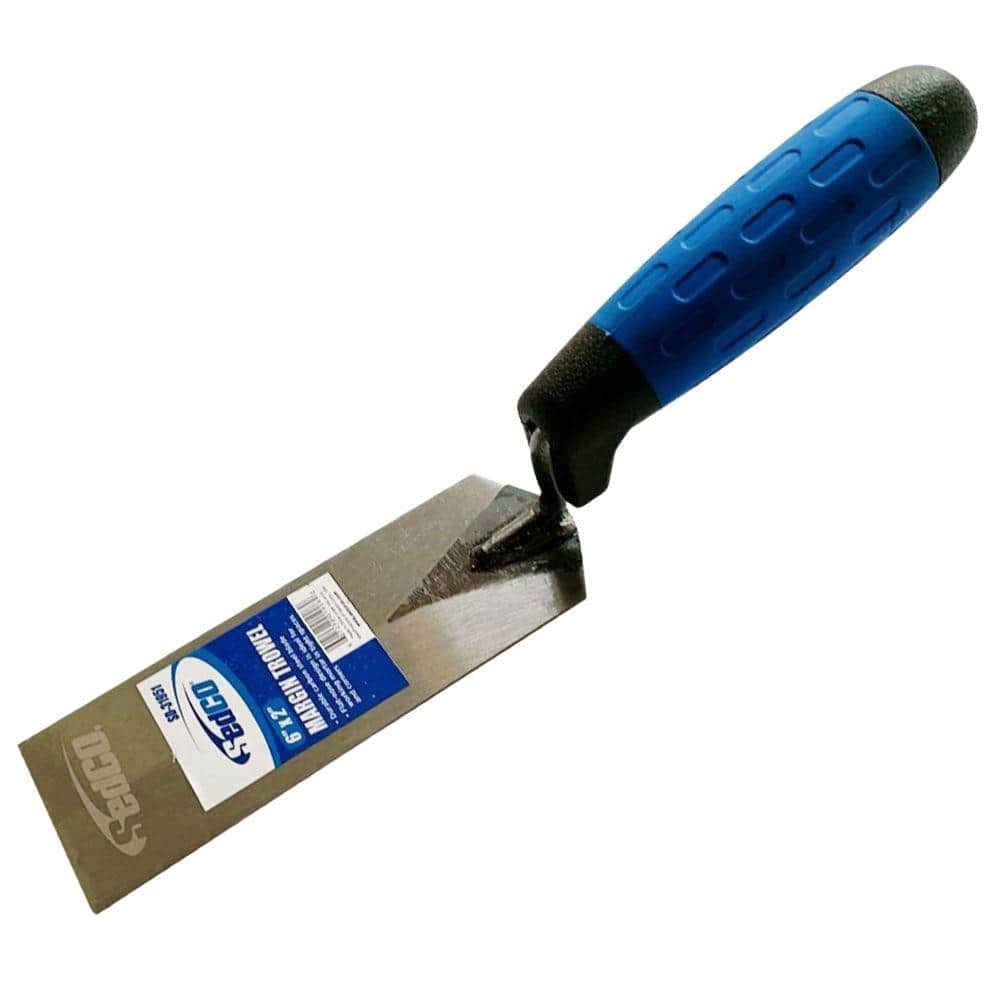 Sedco 6 in. x 2 in. Carbon Steel Margin Trowel with Comfort Grip Handle SD31951 The Home Depot