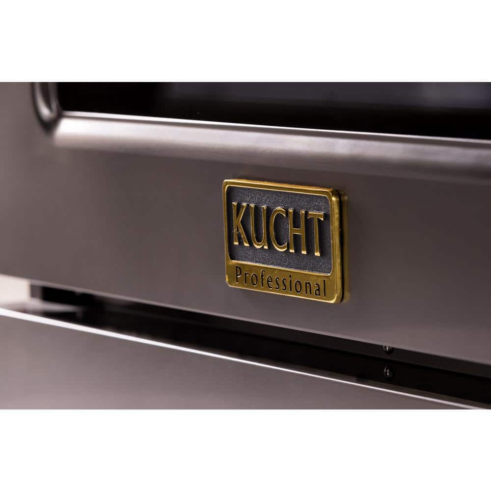 Gemstone 48-in Titanium Stainless Steel Gas Range with Gold Accents