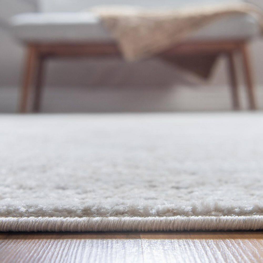 Elegant Ivory Medallion Fringeless Area Rug 10ft x 13ft