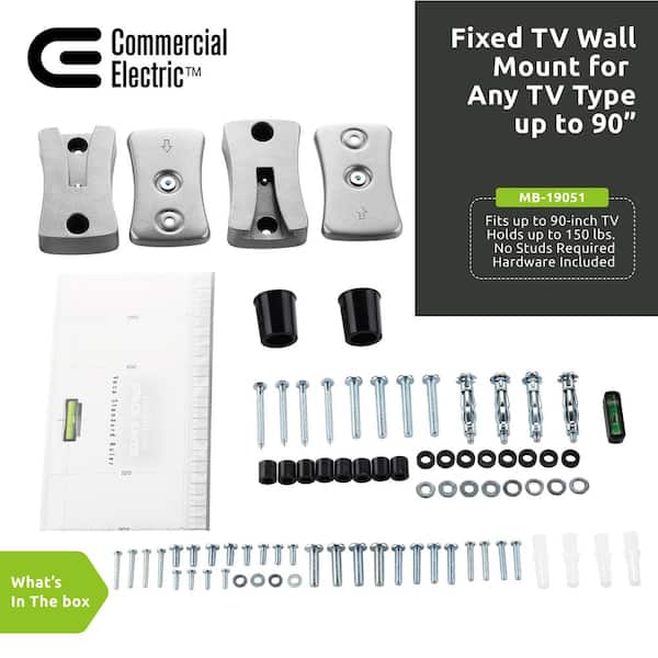 Commercial Electric Fixed TV Wall Mount for 26 in. - 90 in. TVs MB
