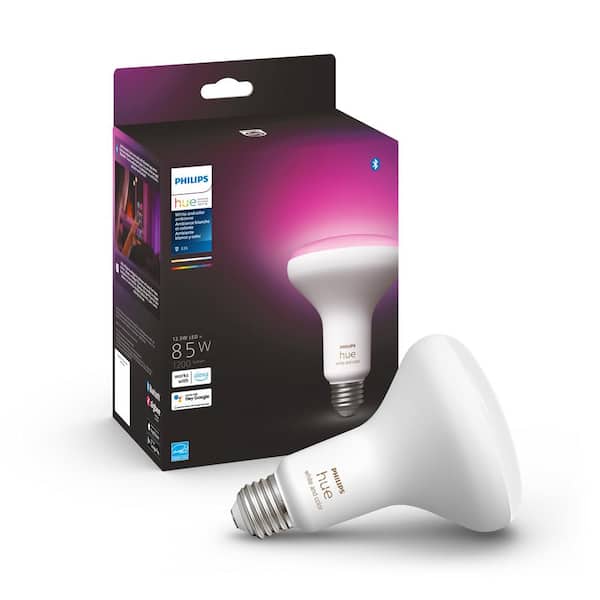 Philips Hue 85-Watt Equivalent BR30 Smart LED Color Changing Light Bulb with Bluetooth (2-Pack)
