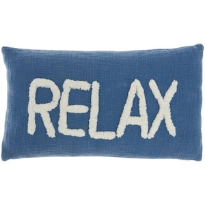 Lifestyles Blue 21 in. x 12 in. Rectangle Throw Pillow