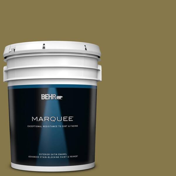 BEHR MARQUEE 5 gal. #M330-7 Green Tea Leaf Satin Enamel Exterior Paint & Primer