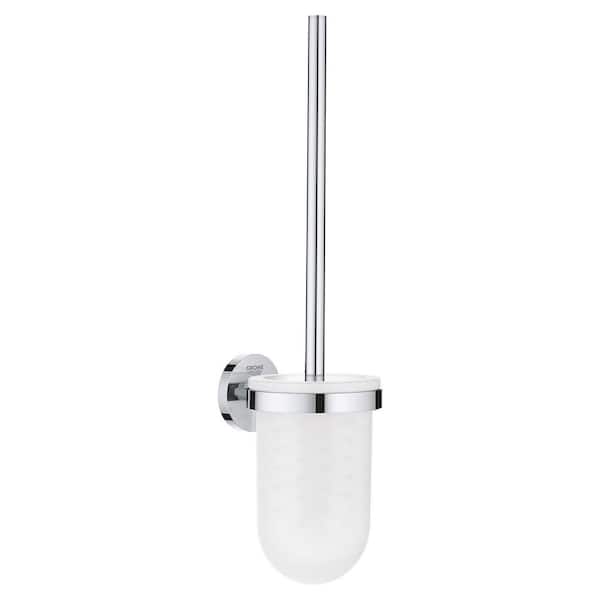 Essentials Metal Wall-Mounted Toilet Brush and Holder in StarLight Chrome