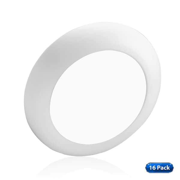 RSD 8 in. White Integrated LED Flush Mount Downlight, 2700K (16-Pack)