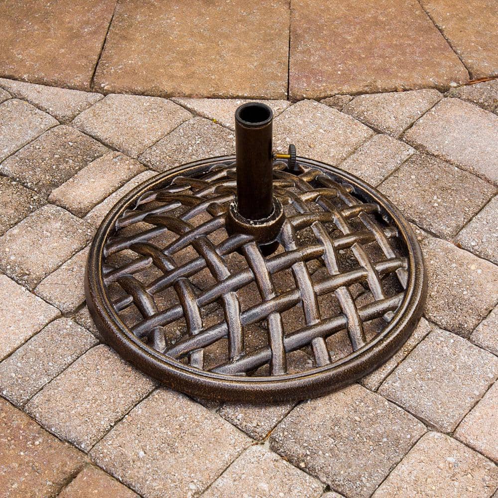 Cambridge Bronze Woven Iron Outdoor Umbrella Base