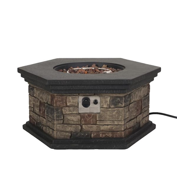 Noble House Fox Stone Octagonal Stone Fire Pit (No Tank Holder) 55430