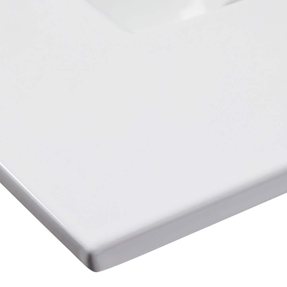 31'' White Ceramic Single Bathroom Vanity Top with Sink