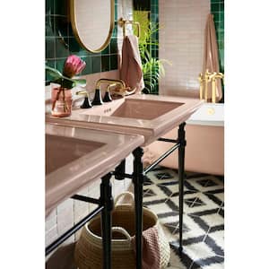 Memoirs Stately 30 in. Fireclay Pedestal/Console Table Rectangular Bathroom Vessel Sink in 150th Peachblow