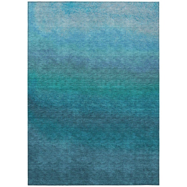 Chantille Machine Washable Indoor/Outdoor Abstract ACN2012 Teal 3 ft. x 4 ft. Area Rug