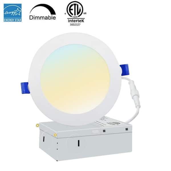 WYZM 5/6 in. Adjustable CCT Canless Dimmable Indoor/Outdoor Integrated LED Recessed Downlight Kit (1-Pack)