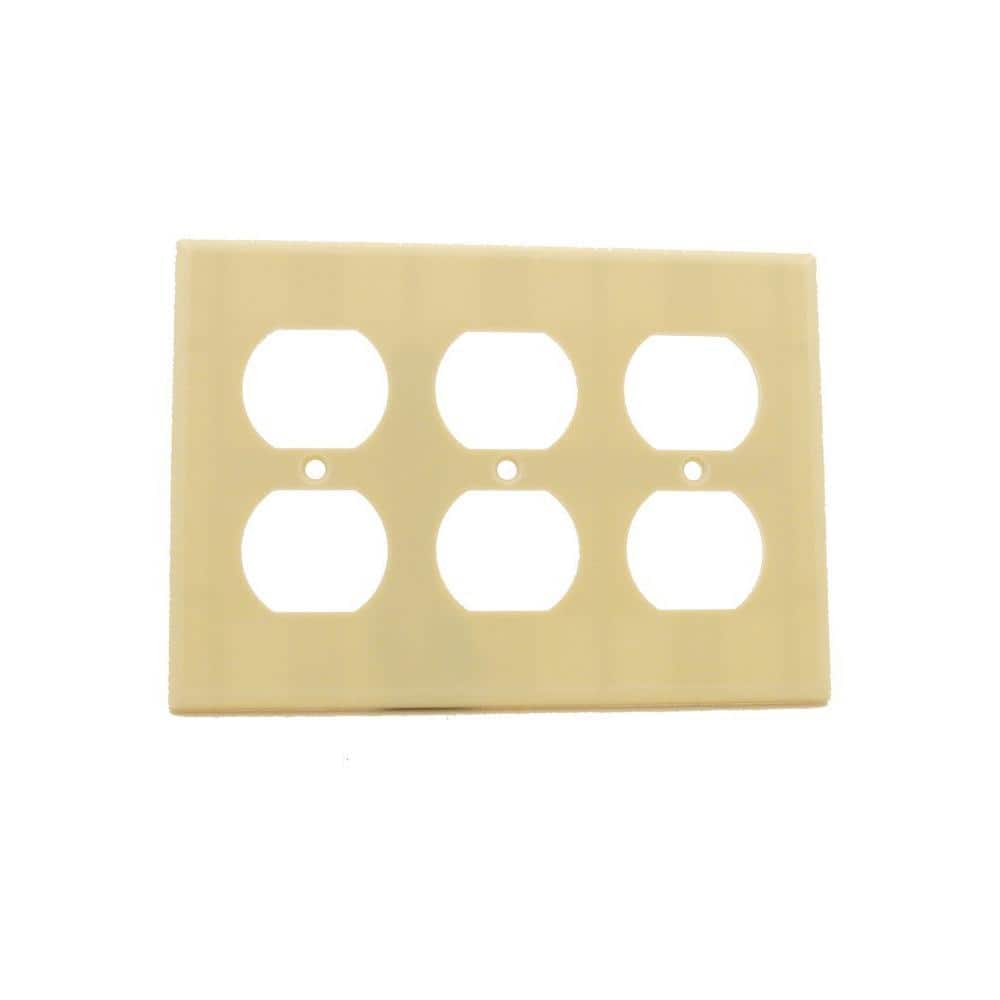 10-PK Leviton IVORY Single Gang 2-POLE 3-Wire Grounding Duplex RECEPT 2650-I NEW 