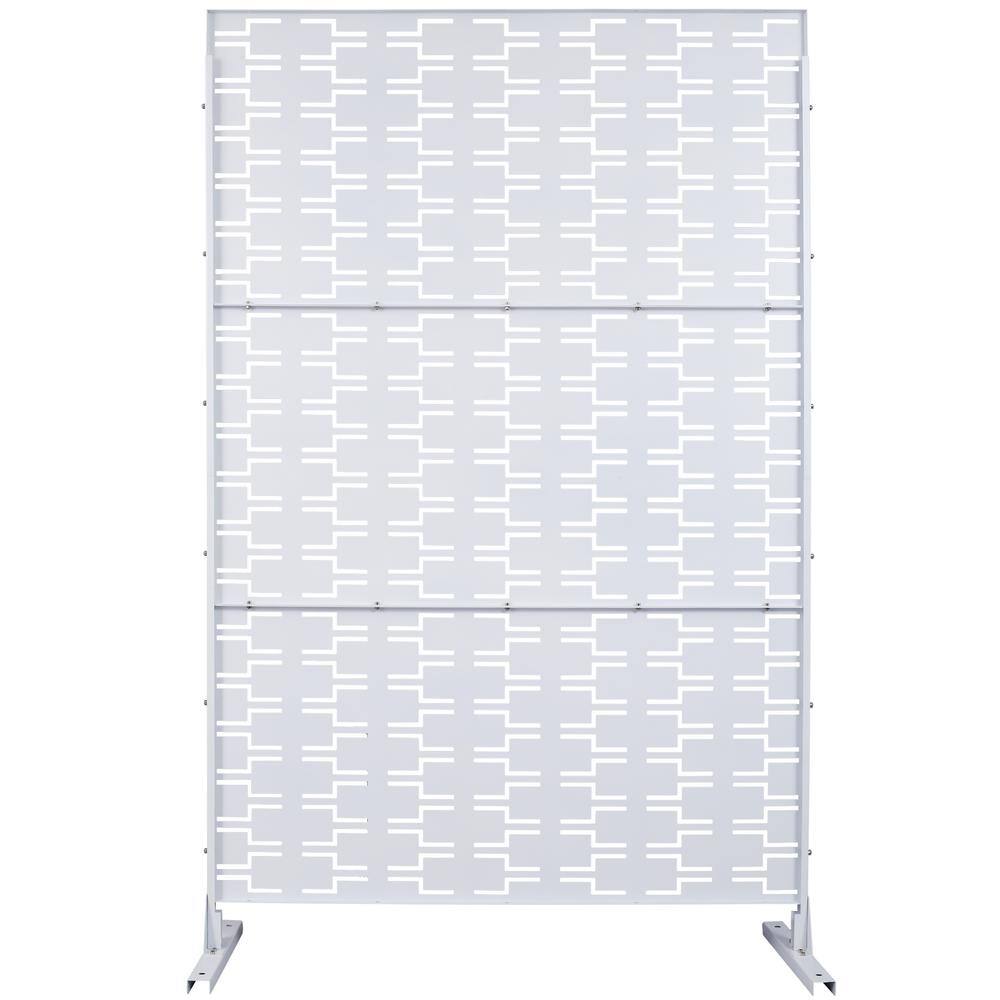 6.3 ft. x 4 ft. Outdoor Metal Freestanding Decorative Privacy Screen, Fence