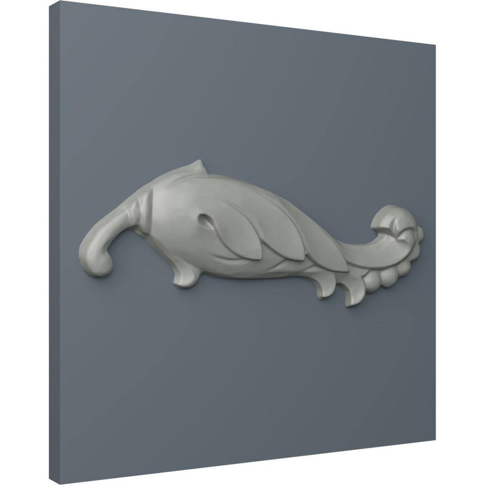 Primed Gray Polyurethane Crown Scroll Onlay, 6.75" Wide