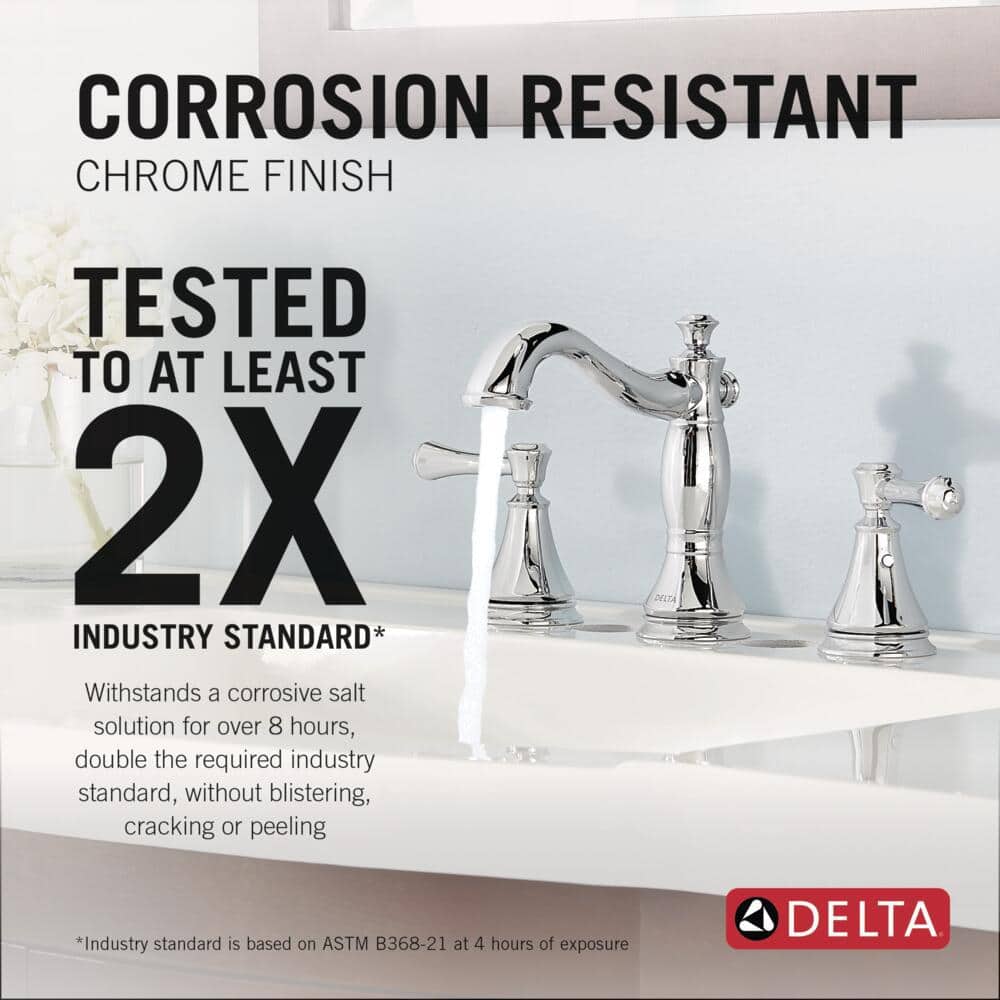 Classic Elegance 16" Chrome Widespread Bathroom Faucet with Drain Assembly