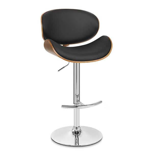 Benjara 31 in. Black Low Back Metal Frame Barstool with Faux Leather Seat