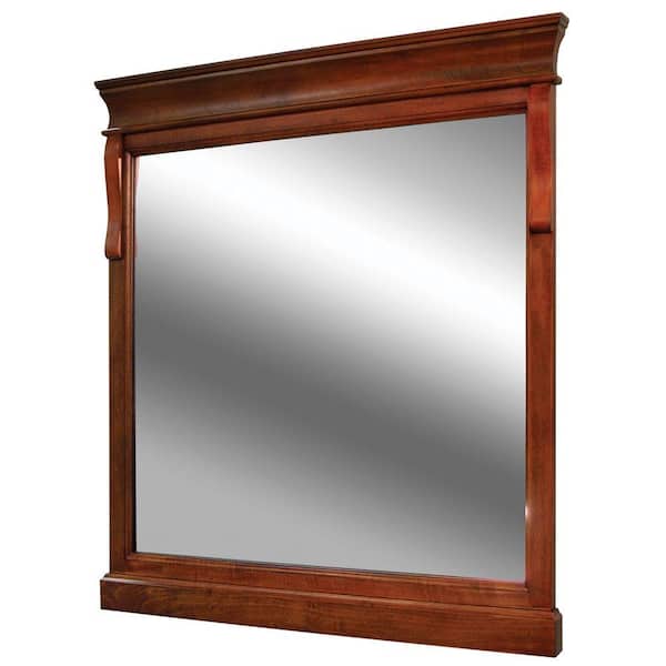 Home Decorators Collection 30 in. W x 32 in. H Framed Rectangular Bathroom Vanity Mirror in Warm Cinnamon