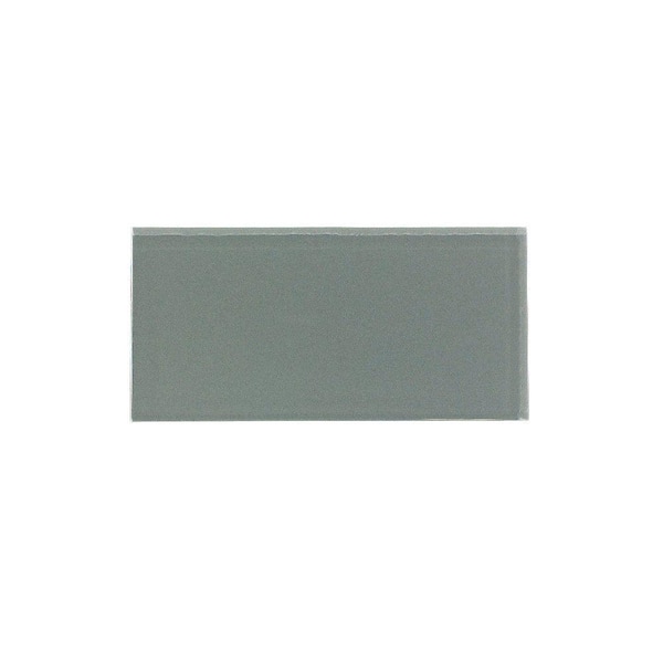 Aspect 6 in. x 3 in. Glass Decorative Wall TileSteel (8-Pack)