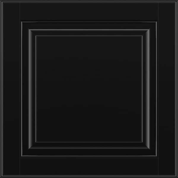American Woodmark Portola 11 9/16-in. W x 3/4-in. D x 11 1/2-in. H in Painted Black Cabinet Door Sample