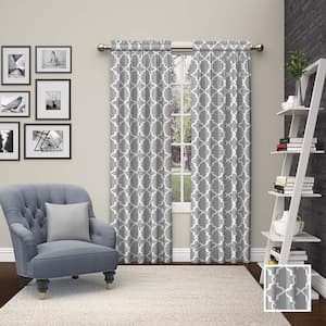 gray Solid Rod Pocket Room Darkening Curtain - 56 in. W x 84 in. L (Set of 2)
