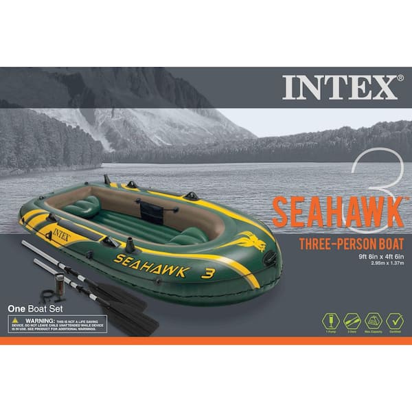 Inflatable Rubber Boat, River Fishing Boat for 3 People, with 2 Aluminium  Oars and Foot Pump, Max Load 350 Kg Water Sports