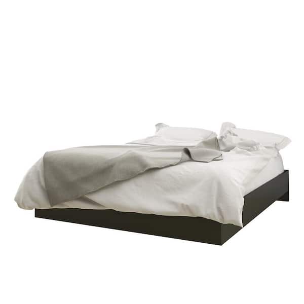 Nexera Solari Brown and Black Wood Frame Full Size Platform Bed with Headboard