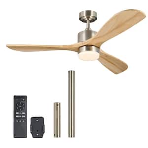 52 in. Indoor Brushed Nickel Standard Ceiling Fan with Dimmable Integrated LED and Remote Included