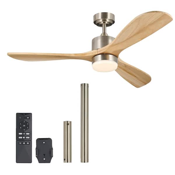 Merra 52 in. Indoor Brushed Nickel Standard Ceiling Fan with Dimmable Integrated LED and Remote Included