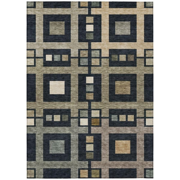 Chantille Machine Washable Indoor/Outdoor Abstract ACN2889 Black 10 ft. x 14 ft. Area Rug