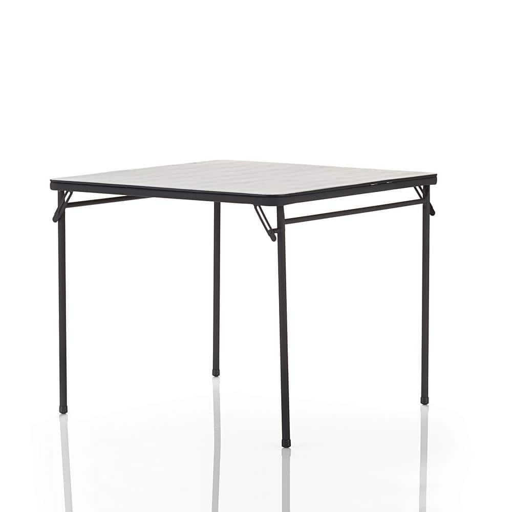 UPC 044681350092 product image for 34 in. Black Square Metal Top Folding Card Table (2-Pack) | upcitemdb.com