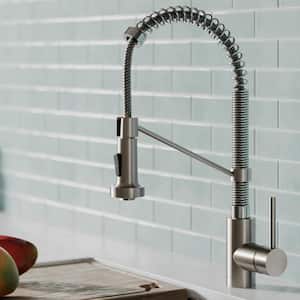 Spot Free 18- in. Kitchen Faucet with Dual Function Pull-Down Sprayhead in all-Brite Stainless Steel/Chrome Finish