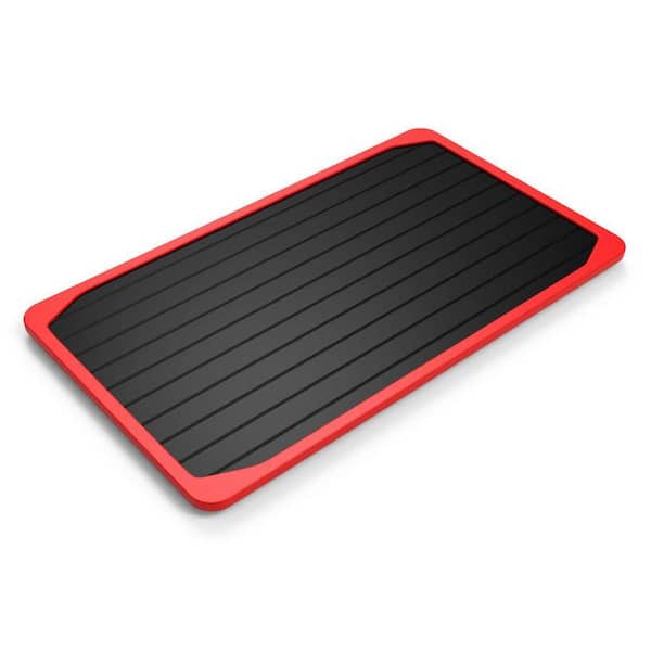 Black Aluminum Defrosting Tray with Nonstick Coating Rapid Thaw Kitchen Plate for Frozen Meat Healthier Thawing