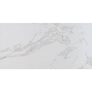 Pavia Carrara 12 in. x 24 in. Polished Porcelain Floor and Wall Tile (16 sq. ft. / case)