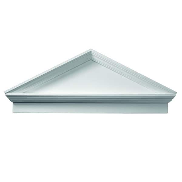 Fypon 54 in. x 22 in. x 3-1/8 in. Polyurethane Combination Peaked Pediment with Bottom Trim