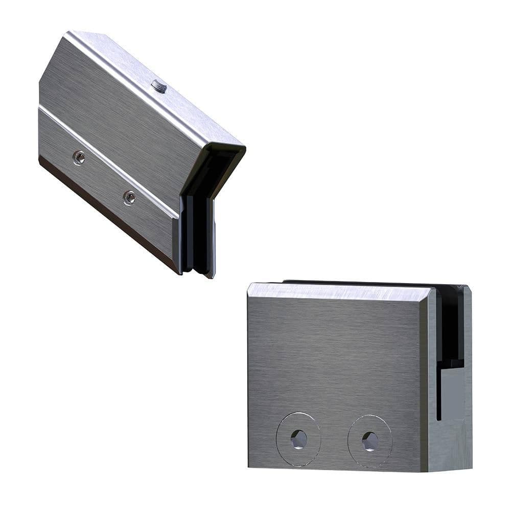 MountainView 3 in. x 1 in. Glass Deck Railing Gray Brushed Stainless Steel Stair Glass Bracket price history on PriceWatchPro