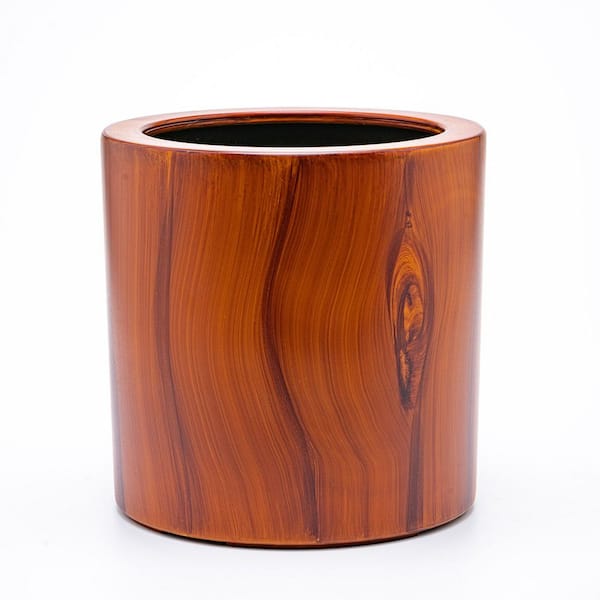 Avi Dark Brown ABS Plastic Indoor/Outdoor Self-Watering Round Planter (7.3 in. W x 7.8 in. H)