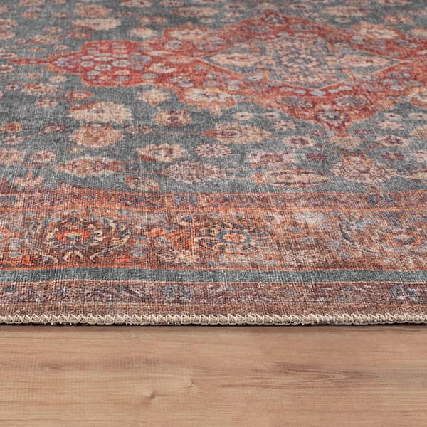 Marin Persian Style Machine Washable Multi 2 ft. 6 in. x 8 ft. Runner Rug