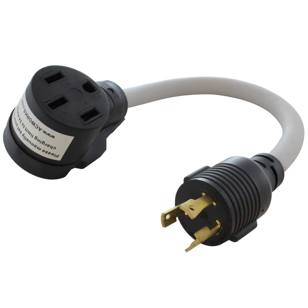 1.5 ft. 30 Amp 250-Volt L6-30P Locking Plug to 50 Amp Electric Vehicle Adap