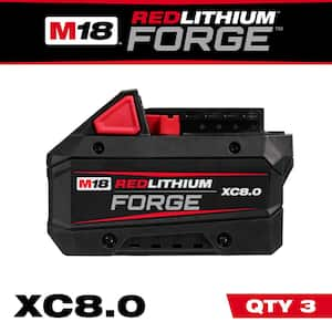 M18 18V Lithium-Ion REDLITHIUM FORGE XC 8.0 Ah Battery Pack (3-Pack)