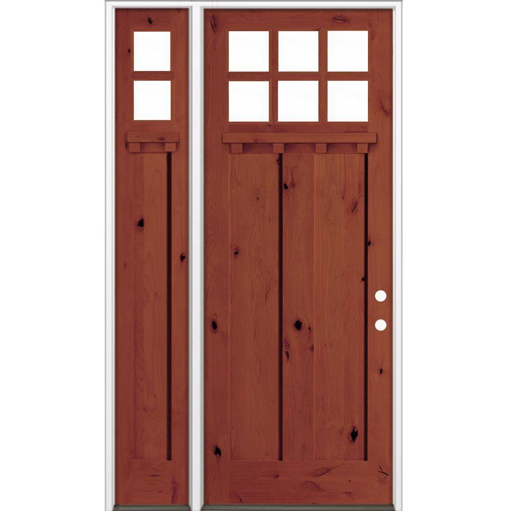 56 in. x 96 in. Knotty Alder Left-Hand/Inswing 6 Lite Clear Glass Amaretto Stain Wood Prehung Front Door with LSL DS price history on PriceWatchPro