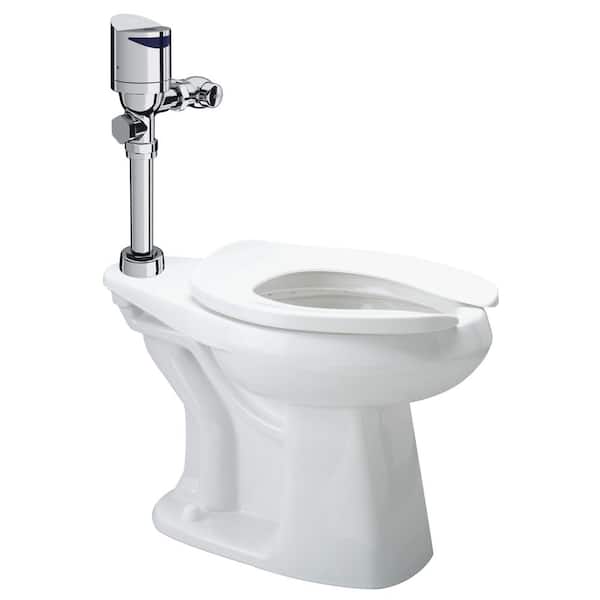 One Floor Mounted Elongated ADA Height Toilet System w/Top Mount 1.1 GPF Battery Powered Sensor Flush Valve in White