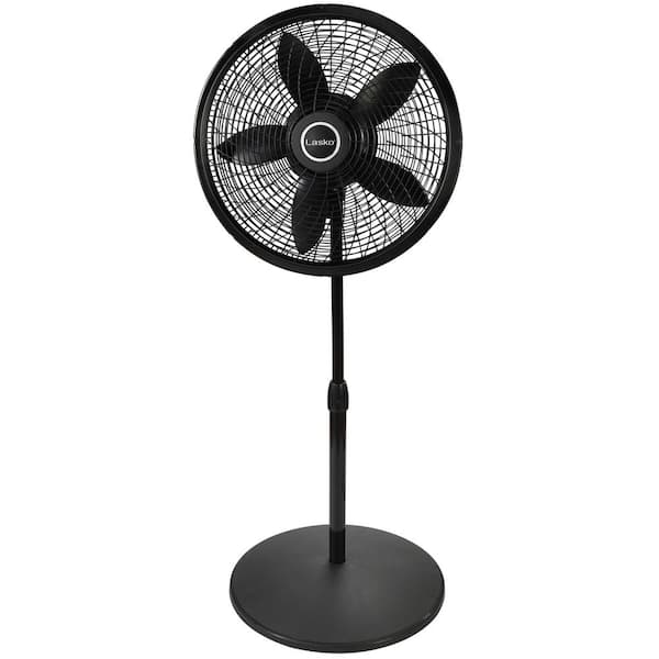 Photo 1 of Cyclone Adjustable-Height 18 in. 3 Speed Black Oscillating Pedestal Fan