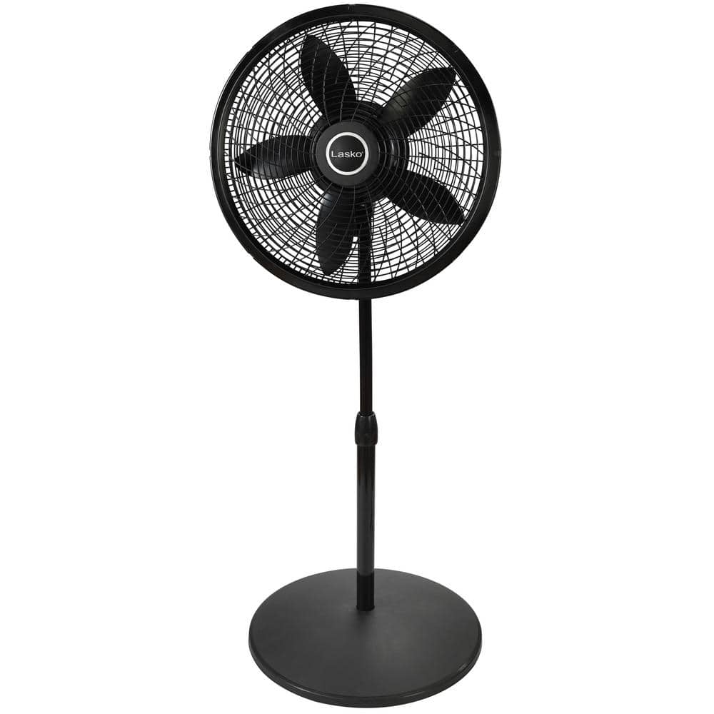 Black Adjustable Height Remote Controlled Oscillating Pedestal Fan