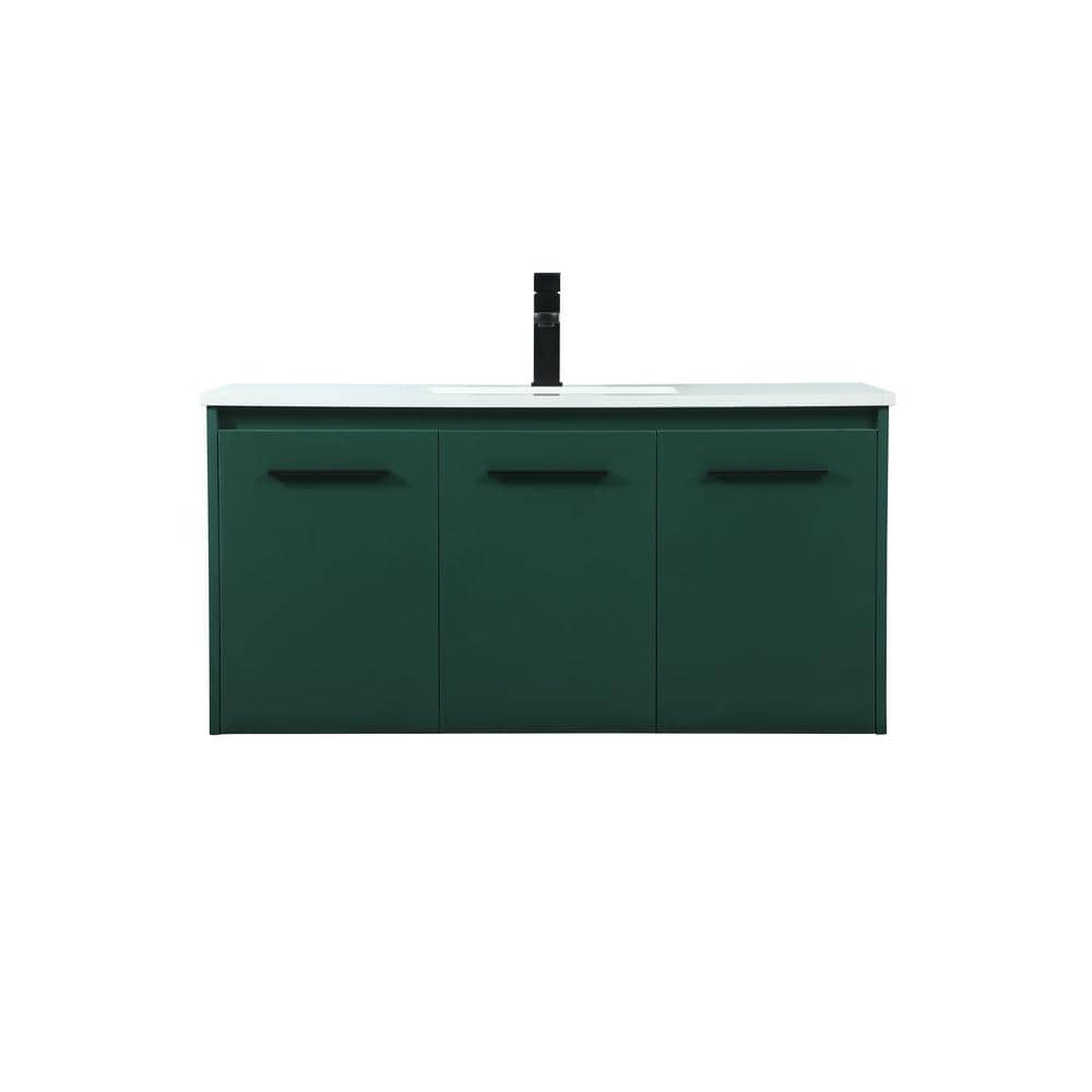 Simply Living 40 in. W x 18 in. D x 19.7 in. H Bath Vanity in Green with Iv