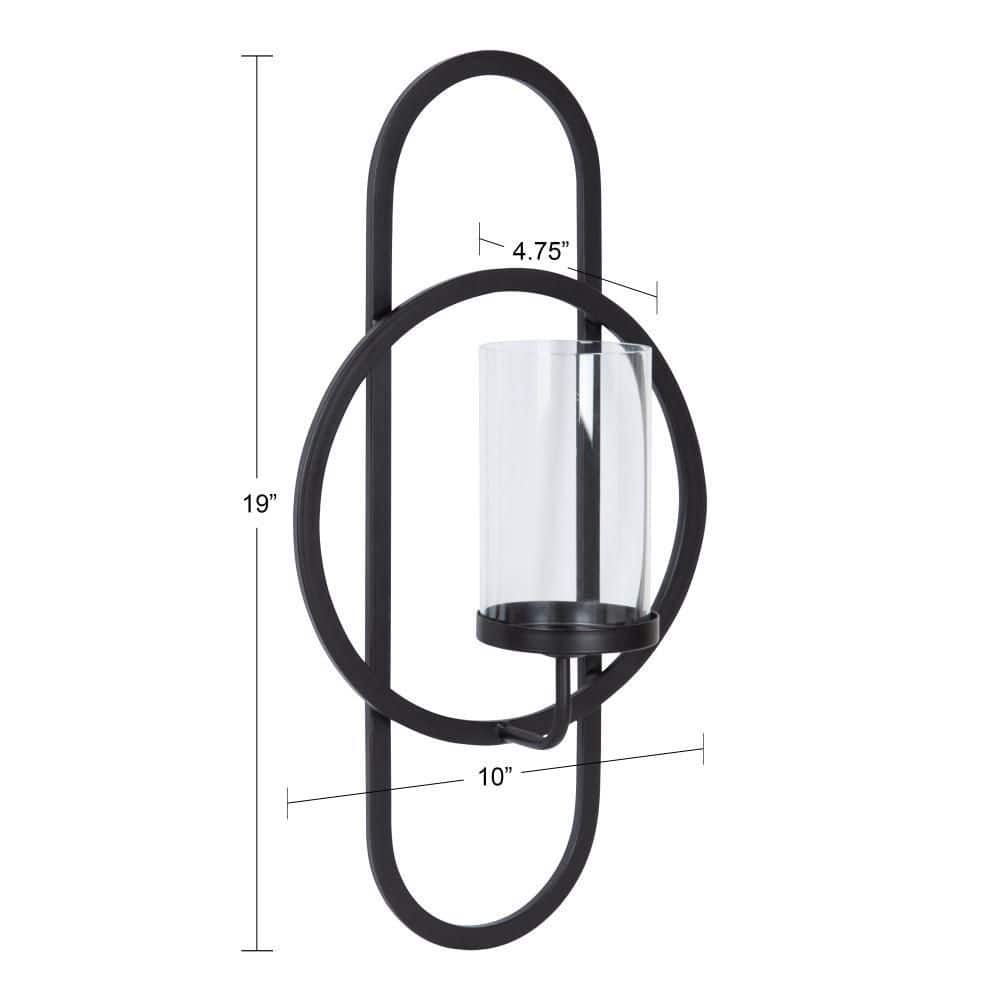 Jonas Black Metal Wall Sconce with Glass Cylinder