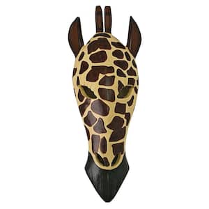 14.5 in. x 5.5 in. Tribal-Style Giraffe Wall Mask Sculpture