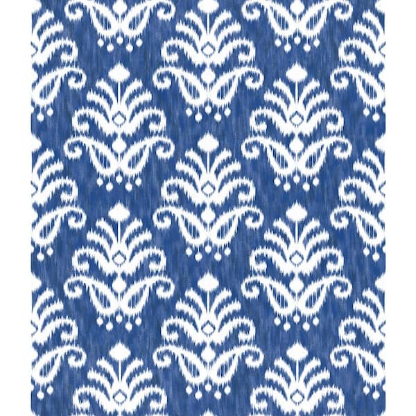 A-Street Prints Keaton Blue Medallion Wallpaper