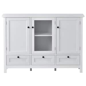 44.9 in. W x 14.8 in. W x 31.1 in. H in White MDF Ready to Assemble Kitchen Cabinet with Solid Wood Legs